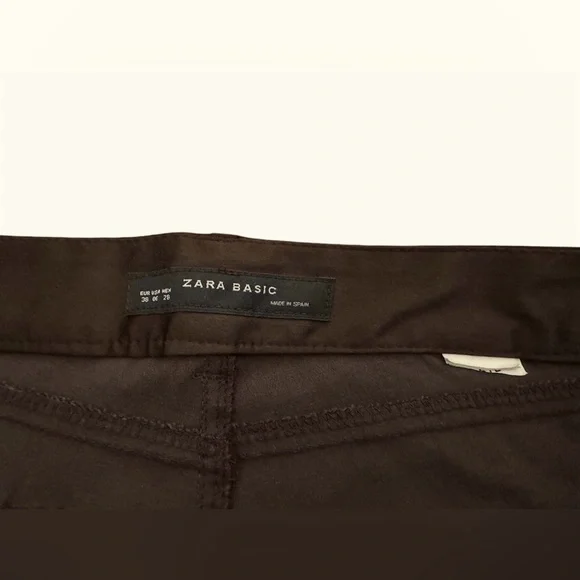 Zara Basic Satin Jeans / Pants / Trousers (Brown) - Picture 15 of 16
